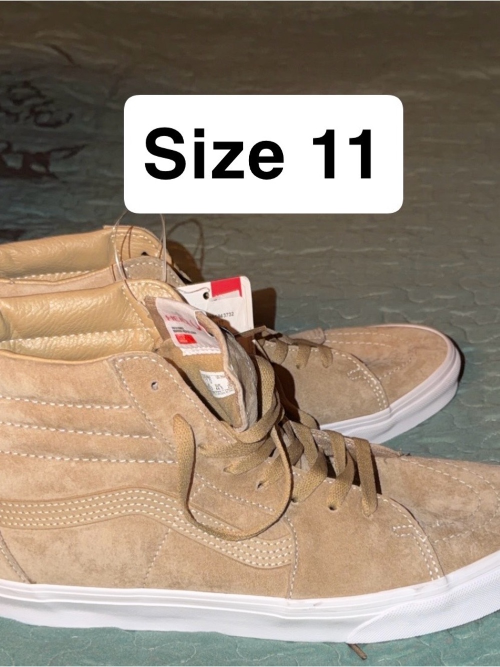 Vans High-Top Suede Sneakers in Tan - Picture 2 of 5
